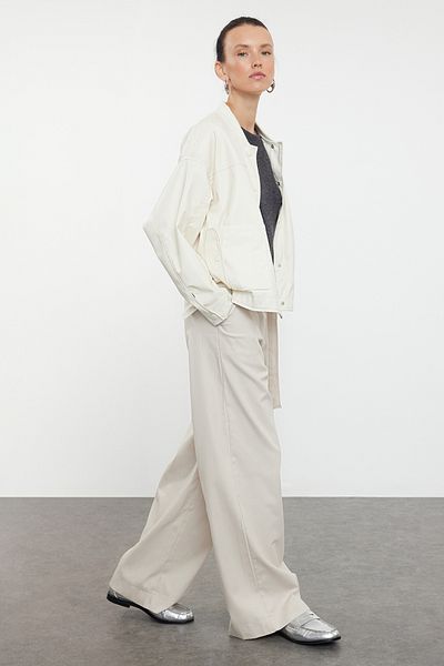 Trendyol Collection Stone Wide Leg/Wide Leg Woven Kalhoty TWOSS23PL00142