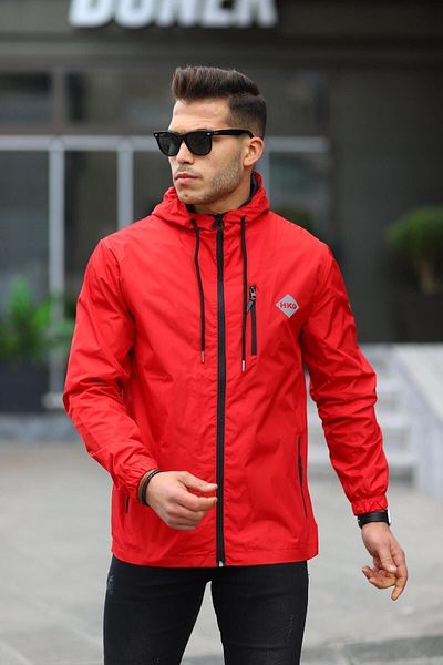 comstar Men's Lined Water Resistant Hooded Raincoat with Pockets