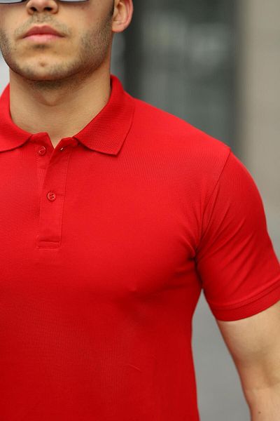 comstar Men's Non-Roll Polo Neck Pocketless Slim Fit Narrow Cut Plain T-shirt