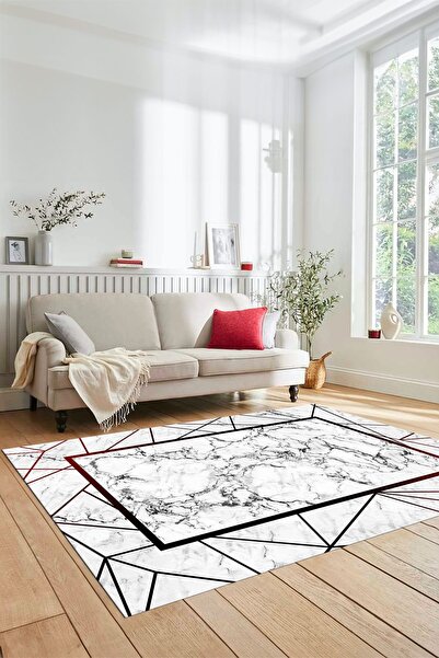 EY HOME Digital Printed Non-Slip Base Washable Marble Pattern Runner Kitchen ...
