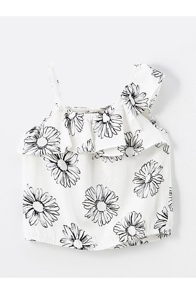 LC Waikiki LCW Crop-Bluse mit Blumenmuster für Mädchen