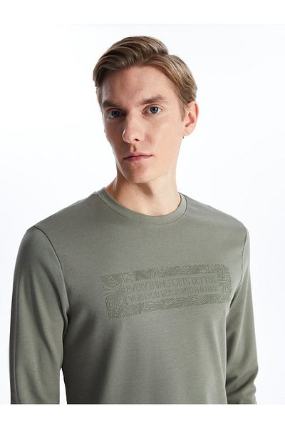 LC Waikiki Ανδρικό φούτερ - Crew Neck, Μακρυμάνικο, εμπριμέ