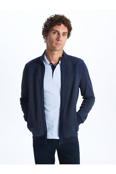 LC Waikiki Men's Zippered Stand Collar Long Sleeve Sweatshirt