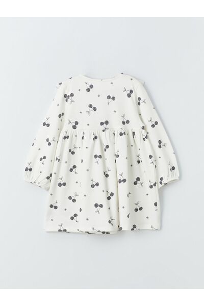 LC Waikiki Patterned Long Sleeve Crew Neck Baby Girl Dress