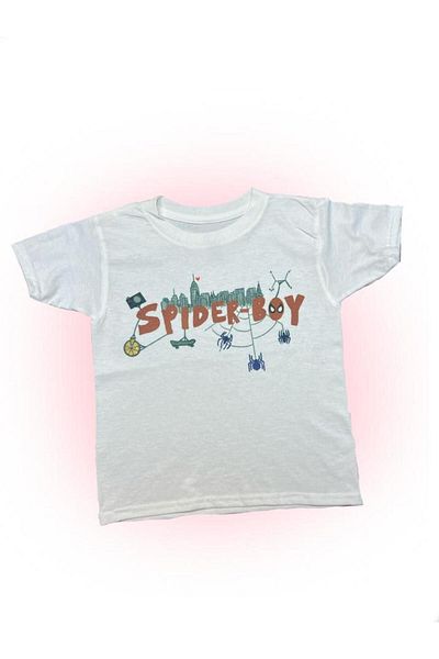 1blood Spider-boy crop white y2k
