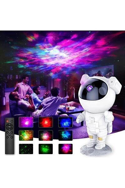Janva Astronot Projektör Gece Masa Lambası Galaxy Gökyüzü Star Projeksiyon Ku...