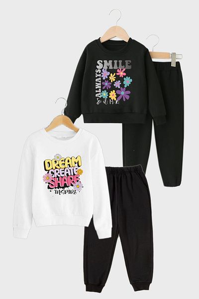 FYK COLLECTİON Σετ φόρμας για κορίτσια Crew Neck - Σετ 2 τεμαχίων