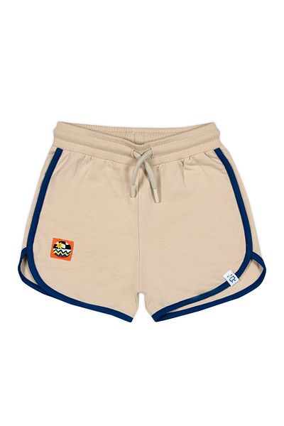 BEETLEBEEZ Retro Kids Blue Piping Short Shorts - Beige Beige Corded