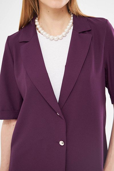 armonika Jachetă oversize violet cu mânecă scurtă, cu doi nasturi