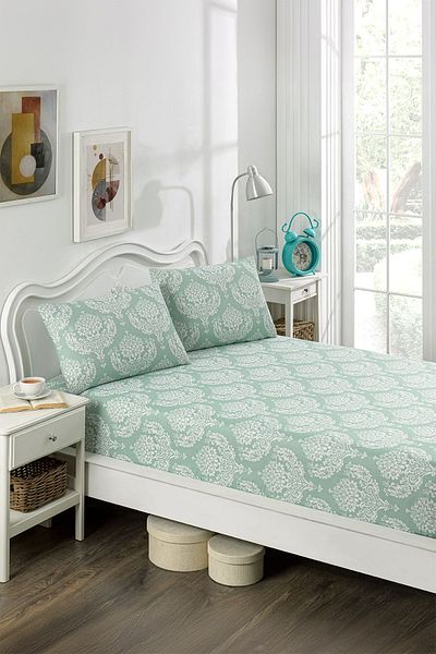 Eponj Home Double Pes Elastic Aquagreen Sheet Set