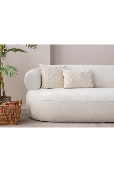 BUGİ HOME COLLECTİON Μαξιλάρι από λινό πουά - 43x43 και 35x50