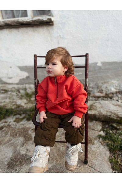BEBEĞİME ÇORAP Hanorac unisex cu fermoar, guler cu buzunar cangur pentru bebe/copil