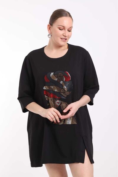 SheRa Boutique Oversize İki İplik Compact Penye Tunik Elbise