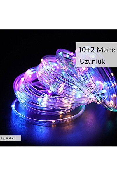 100 Led 12 Metre Renkli Flex Peri Led Işık Güneş Enerjili Solar Bahçe Balkon Ağaç Lambası