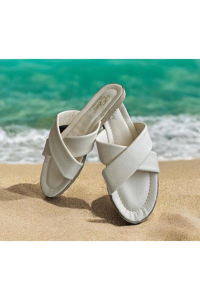 MODA SENİ Λευκές γυναικείες παντόφλες - Υπαίθρια, Casual, Πακέτο προίκας, Guest Sea Home Beach Vacation