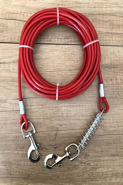 LİDERSAN ÇELİK 6 Mm 5 Metre Köpek Bahçe Bağlama Halatı Dönerli