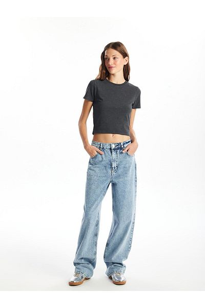 LC Waikiki Pantaloni de damă XSIDE Wideleg cu talie înaltă