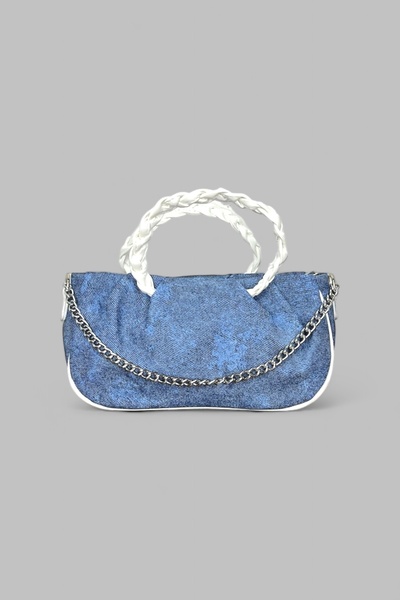 Mevo Denim Patterned Women's Hand and Shoulder Bag - Small Design