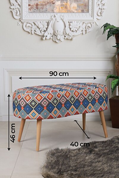 PufyHome LUNA EFSANE 90 CM LARGE GÜRGEN AYAKLI ÇOK AMAÇLI BENCH PUF KOLTUK