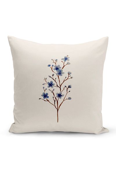 Bertille Home Flower/Vintage Series Double Sided Digital Printed 4-Piece Throw Pillow Case Set (Cushion Cover Set)