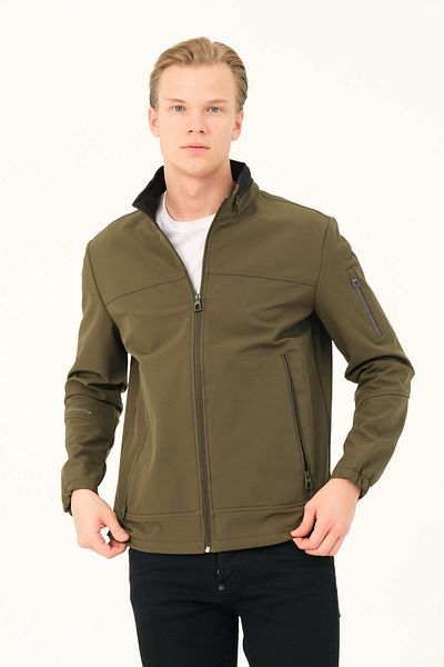 PIQUE Ανδρικό παλτό Χακί Softshell - Rodri