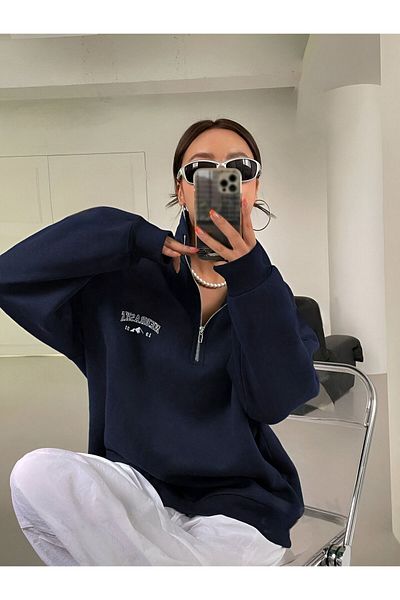 trendgar Unisex oversize mikina - potisk Nemaska, stojáček a zip
