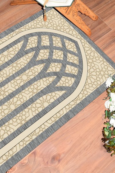 EY HOME Digital Printed Washable Stylish Motif Prayer Rug 70X130 cm