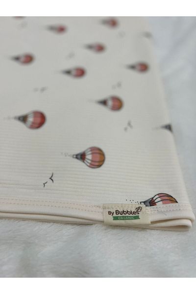 Bubbles 85x85 cm 100% Cotton Double Layer Flying Balloon Patterned Baby Blanket