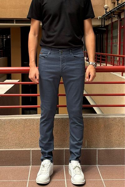 inpool Men's Slim-fit, Slim-Fit, Gabardine Trousers
