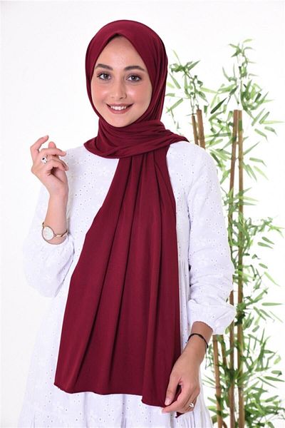 palmiyestore Şal de damă din bumbac pieptănat burgundy