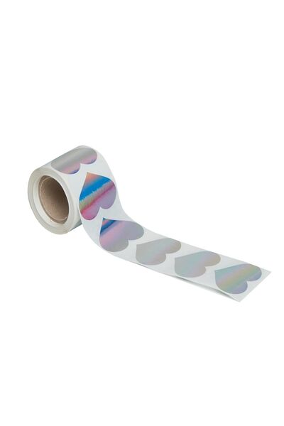 House Of Pack - Heart Shaped Hologram Adhesive Sticker - 250 Pieces