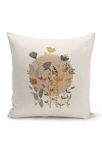 Bertille Home Flower/Vintage Series Double Sided Digital Printed 4-Piece Throw Pillow Case Set (Cushion Cover Set)