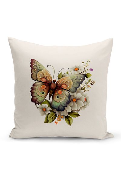 Bertille Home Flower/Vintage Series Double Sided Digital Printed 4-Piece Throw Pillow Case Set (Cushion Cover Set)