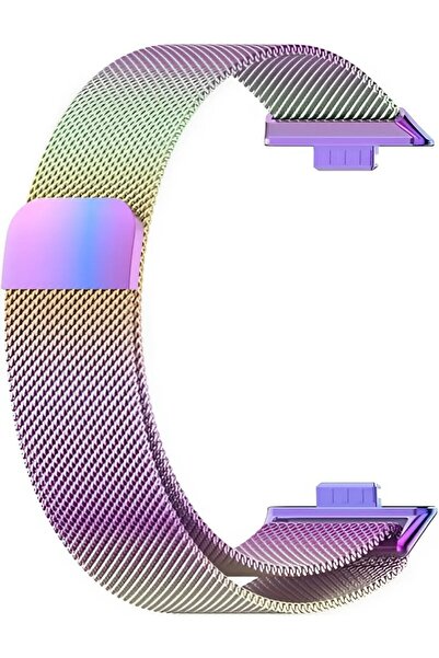 Dexmon Huawei Watch Fit 3 / Fit 4 / Fit 4 Pro /Fit 5 / Fit 5 Pro Uyumlu Metal Çelik Örgü Hasır Mıknatıslı Kordon