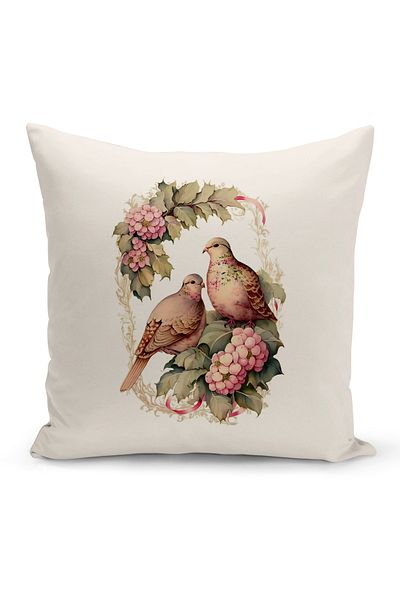 Bertille Home Flower/Vintage Series Double Sided Digital Printed 4-Piece Throw Pillow Case Set (Cushion Cover Set)