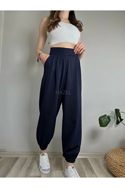 polle Високі сині штани-балони - на липучках і гумці