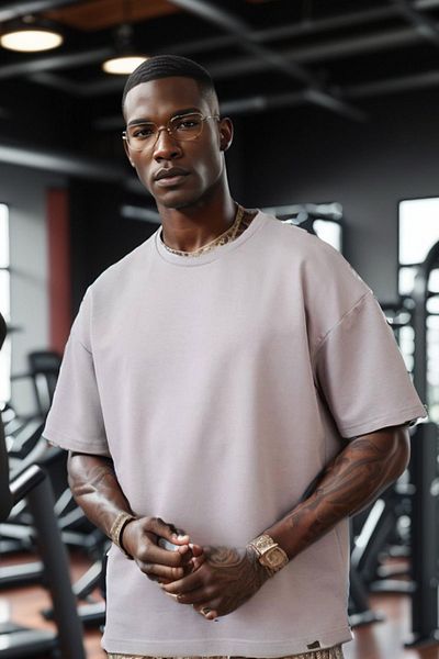 Balenbi Unisex Oversize Crew Neck Βαμβακερό μπλουζάκι 2 νήματα - 1009