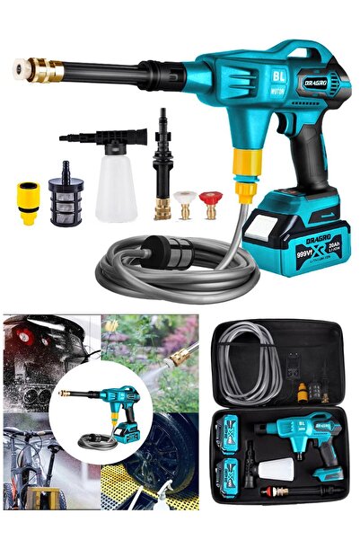 Dragro 21 V Kömürsüz Şarjlı Oto Yıkama Makinesi Çift Akülü Bahçe Yıkama Makinasi