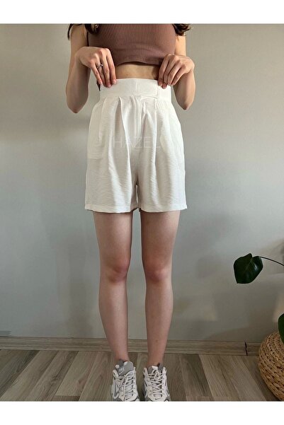 polle Білі жіночі шорти з високою талією на липучці