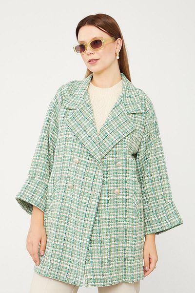 Levidor Jachetă Benetton cu mâneci duble cu model în carouri