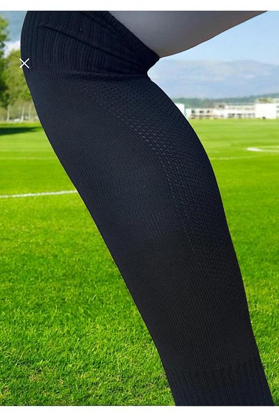 Gök Sports Μαύρες επαγγελματικές κάλτσες ποδοσφαίρου - διχτυωτές και κολάν, μέγεθος 40-45