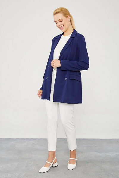 Levidor Ριγέ Navy Blue Blazer Jacket - Με επένδυση