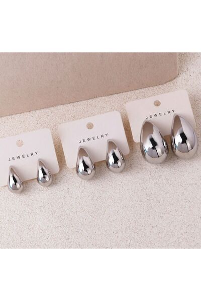 monalisatoka Kadın Gümüş Bottega Üç Boy 6 Adet Küpe Seti