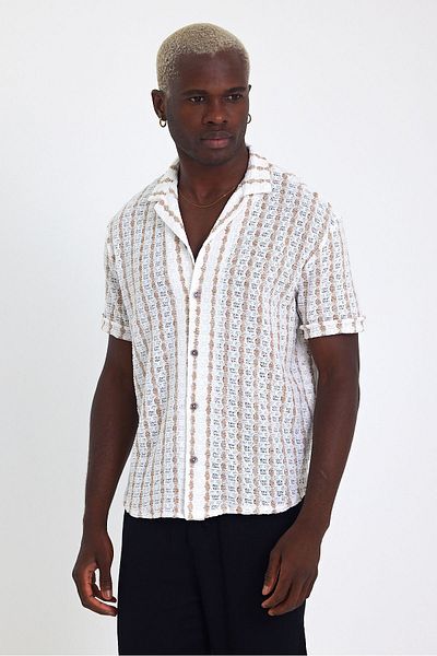 İLKCET MODA Κοντομάνικο πουκάμισο Jacquard Oversize