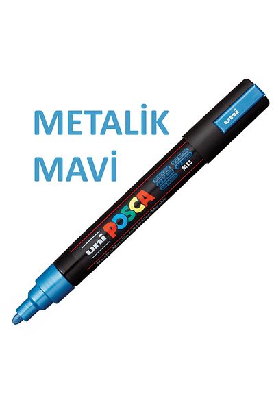 Uni Posca Metallic Blue Marker - 5m (1.8-2.5mm) PC-5M