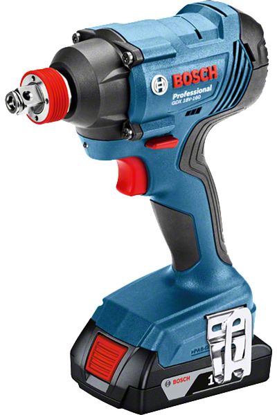Bosch Professional Impact wrench GDX 180-LI, 2 x battery GBA 18V 2.0Ah and Charger GAL 18V-20