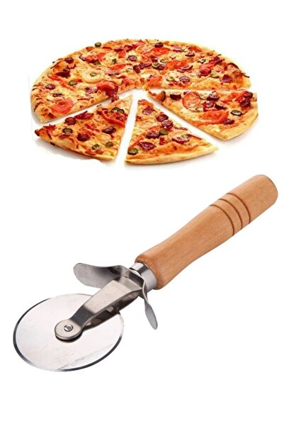 Genel Markalar Ahşap Saplı Çelik Bıçaklı Lüx Pizza Kesici