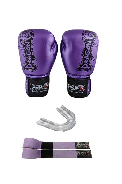 Dragondo Favela Kick Boxing Gloves, Boxing Gloves Set of 3 Dragon Boxing Gloves with Bandage and Mouthguard