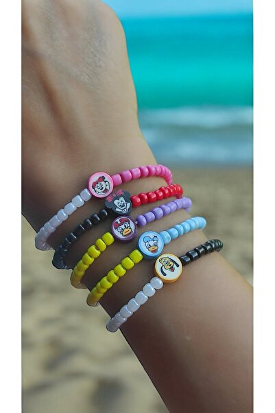 Amabel Jewelerys Bayram Hediyesi Disney Karakterler 5'li Çocuk Bileklik (MİNNİE MOUSE, DAİSY DUCK, DONALD DUCK,)
