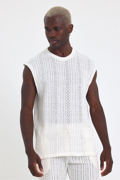 İLKCET MODA Long Size Jacquard Oversize Undershirt